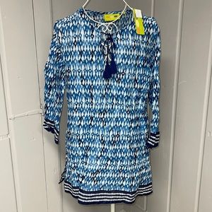 NWT Rock Flower Paper Symi Navy Beach Tunic Coverup
